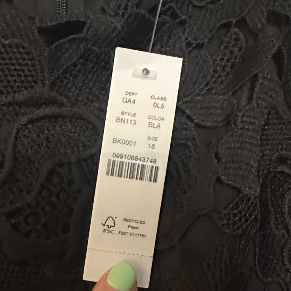 J. Crew Collection Black Floral Lace Sheath Dress NWT 16 - Picture 3 of 6